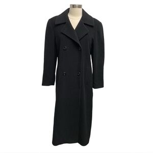Classic Black Double-Breasted Women's Coat